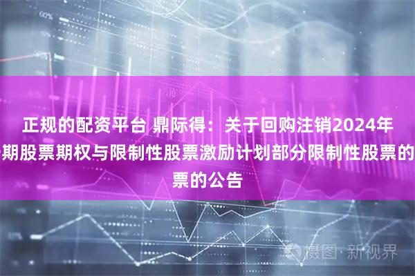 正规的配资平台 鼎际得：关于回购注销2024年第一期股票期权与限制性股票激励计划部分限制性股票的公告